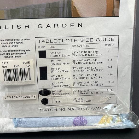 Bardwill Linens 70” round English Garden tablecloth - Picture 7 of 7